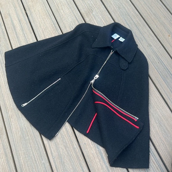 Armani Exchange 100% Wool Center Zip Poncho Size XS - Picture 10 of 12